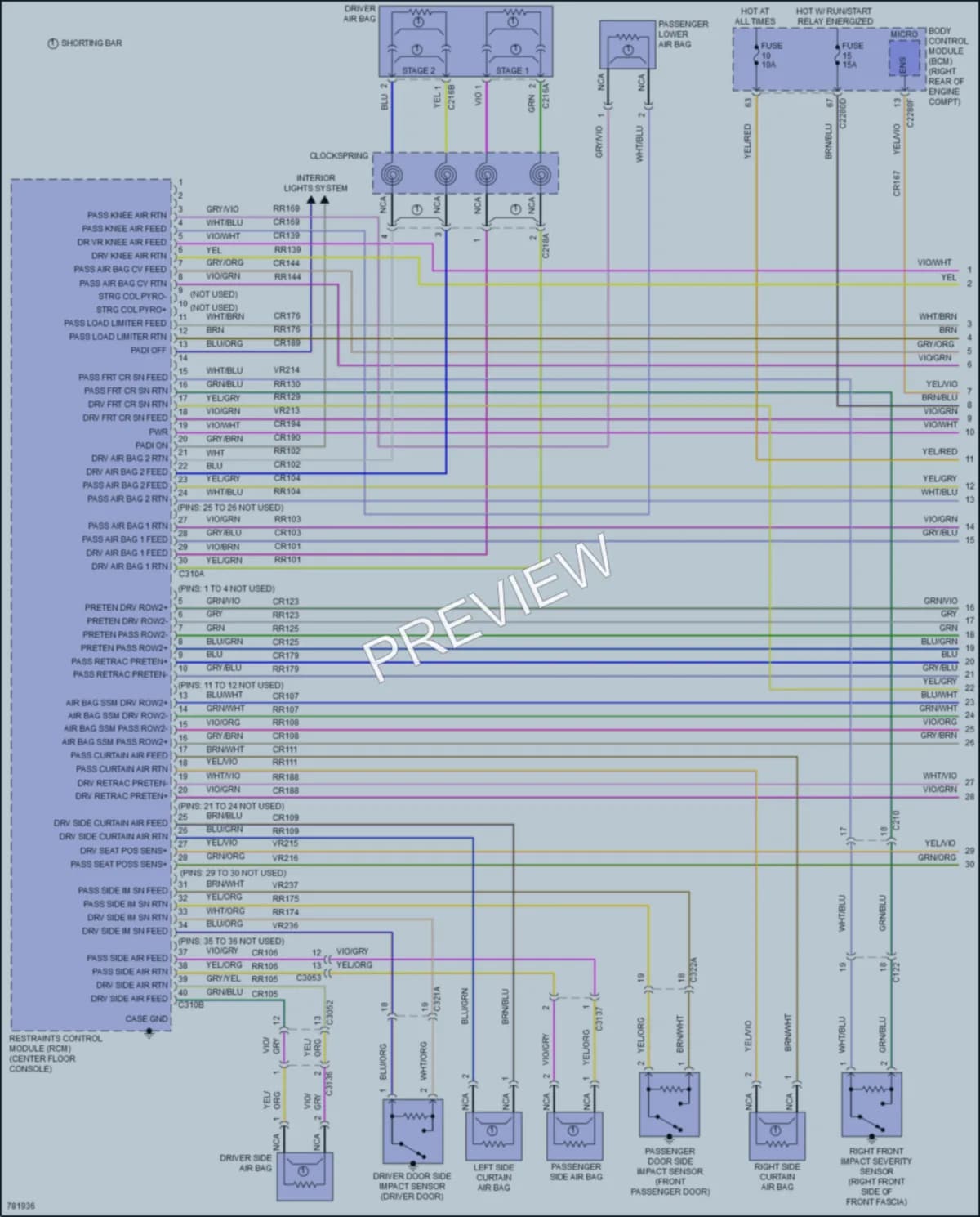 2022 Lincoln CorsairPlugIn Supplemental Restraints wiring diagram preview