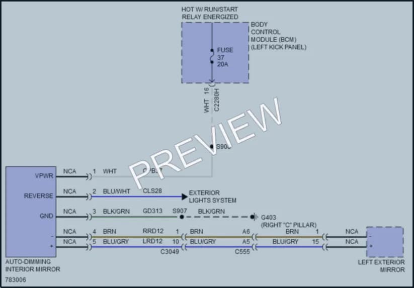 2022 Lincoln Nautilus Power Mirrors wiring diagram preview