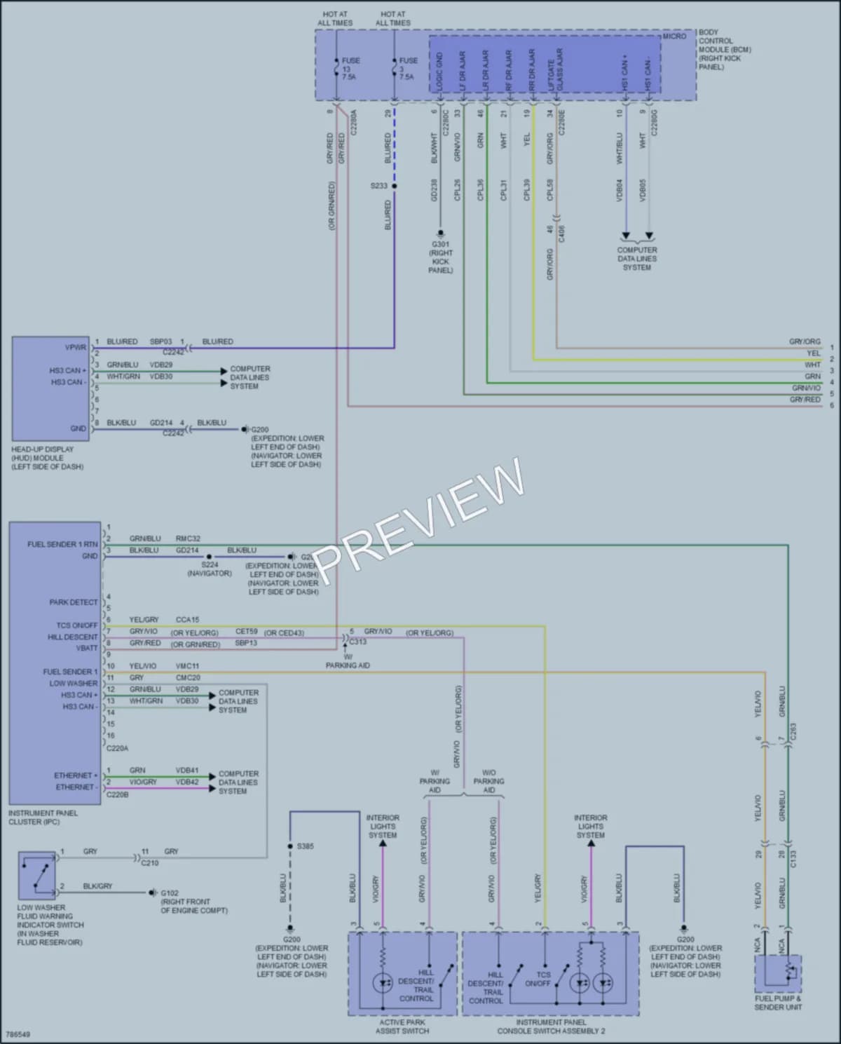 2022 Lincoln Navigator Instrument Cluster wiring diagram preview