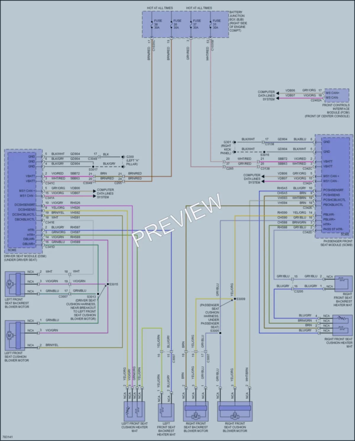 2022 Lincoln Navigator Power Seats wiring diagram preview