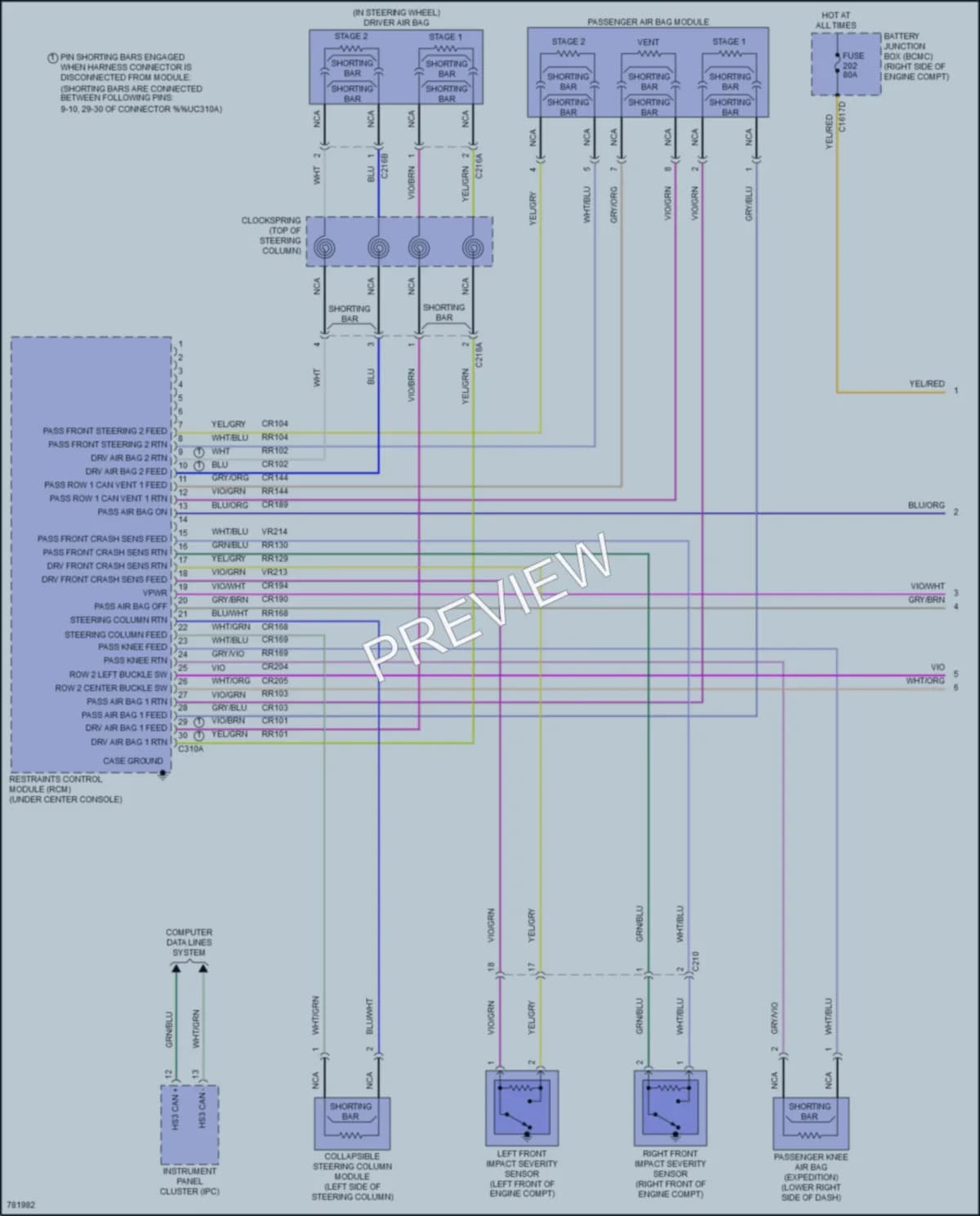 2022 Lincoln Navigator Supplemental Restraints wiring diagram preview