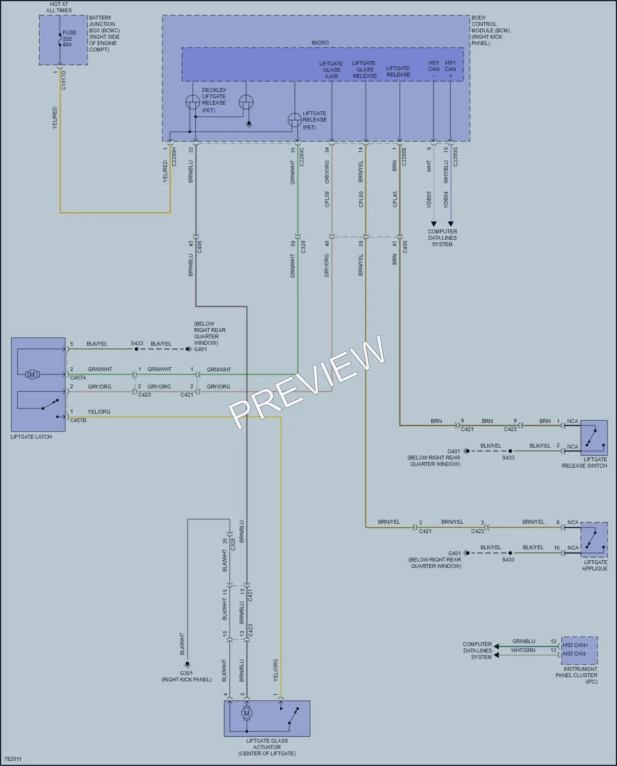 2022 Lincoln Navigator Trunk Tailgate Fuel Door wiring diagram preview