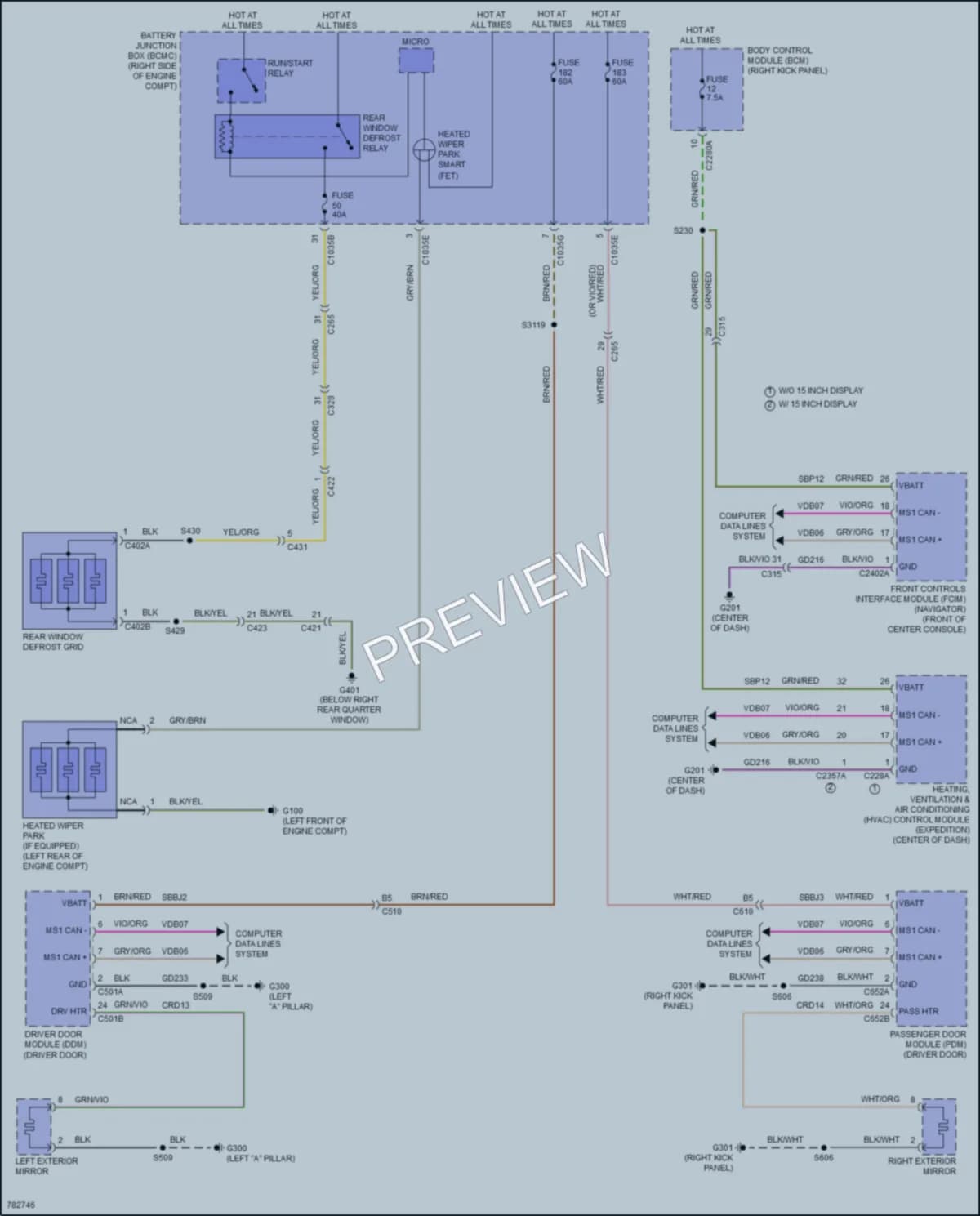 2022 Lincoln NavigatorL Defoggers wiring diagram preview