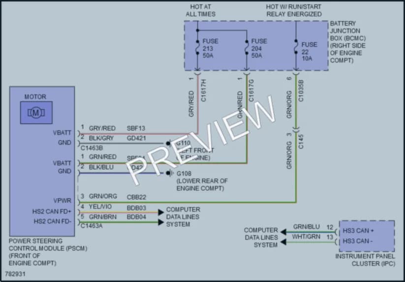 2022 Lincoln NavigatorL Electronic Power Steering wiring diagram preview