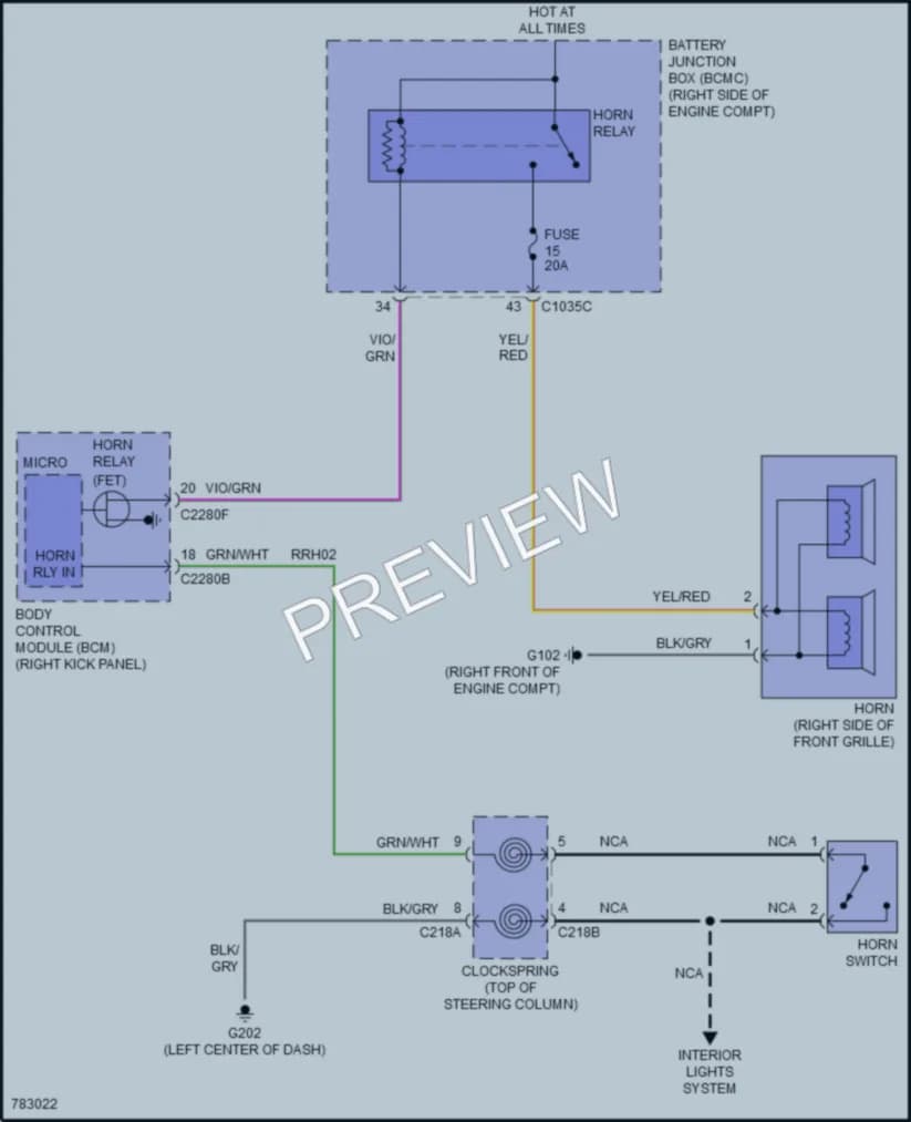 2022 Lincoln NavigatorL Horn wiring diagram preview