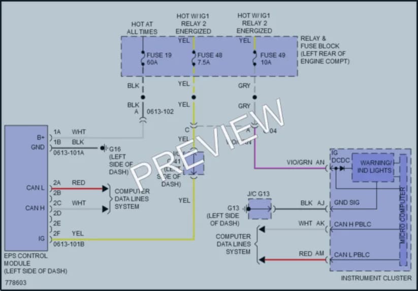 2022 Mazda CX30 Electronic Power Steering wiring diagram preview