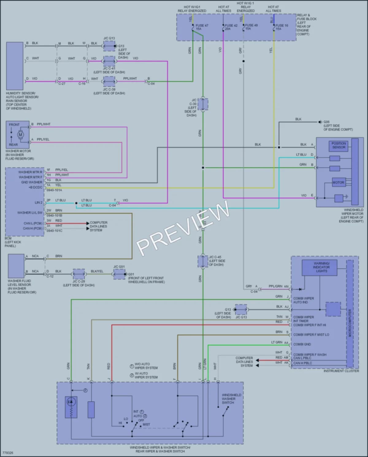 2022 Mazda CX30 Wiper Washer wiring diagram preview