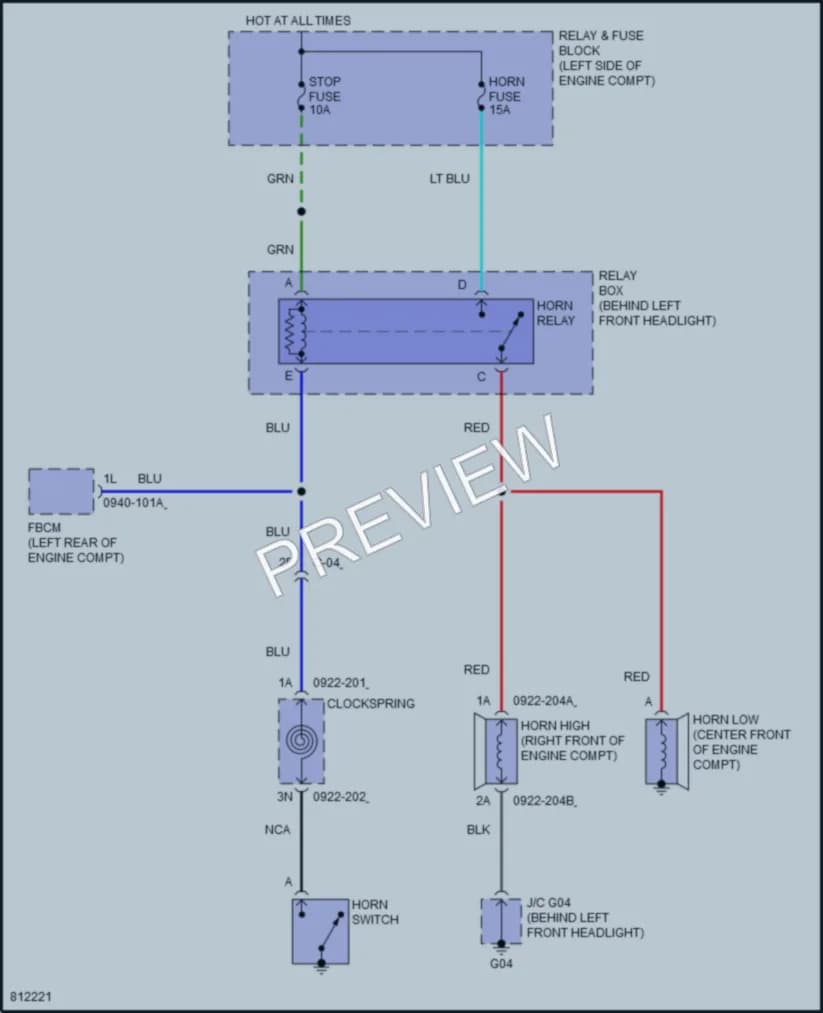 2022 Mazda CX9 Horn wiring diagram preview