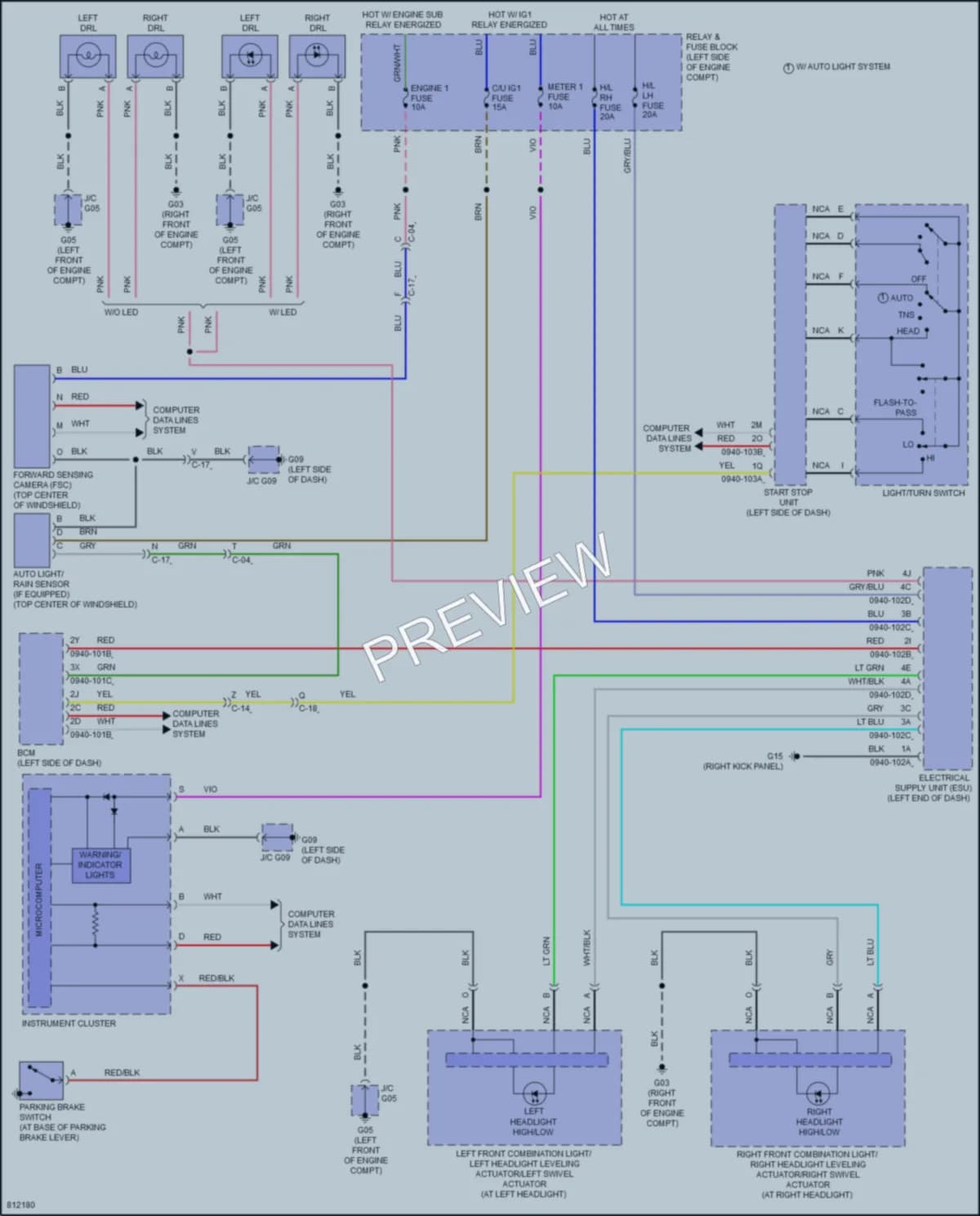 2022 Mazda MX5Miata Headlights wiring diagram preview