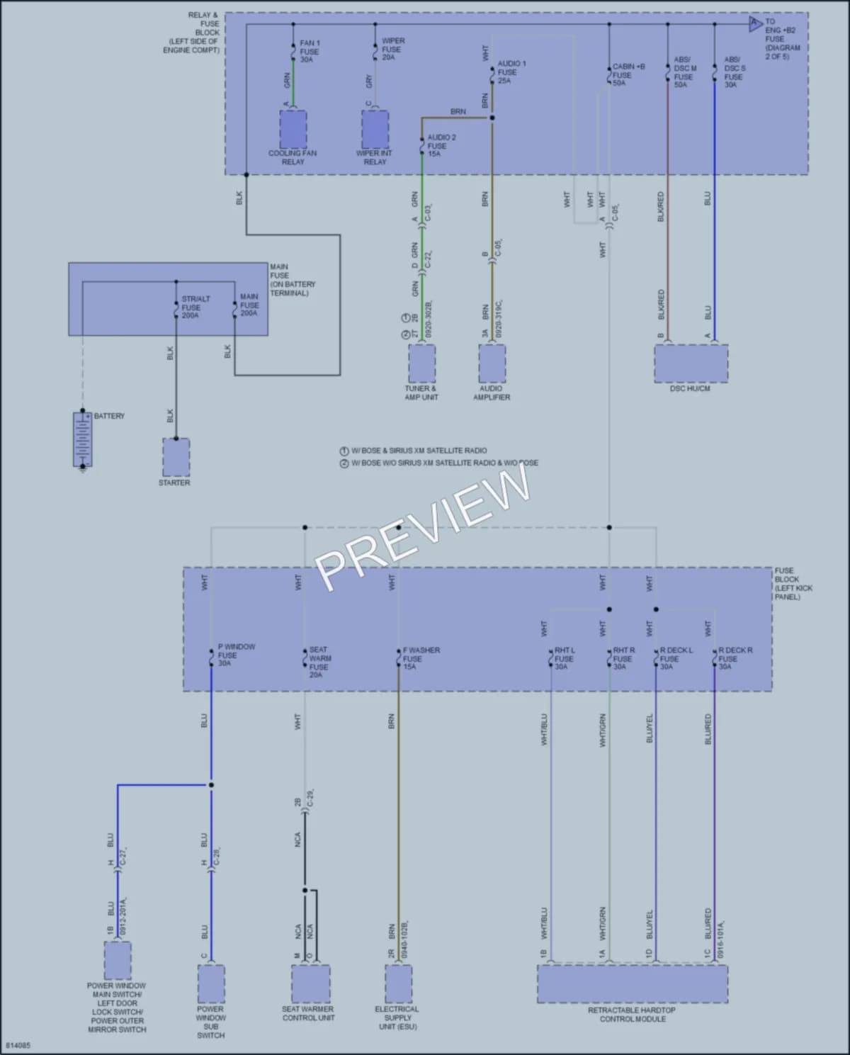 2022 Mazda MX5Miata Power Distribution wiring diagram preview