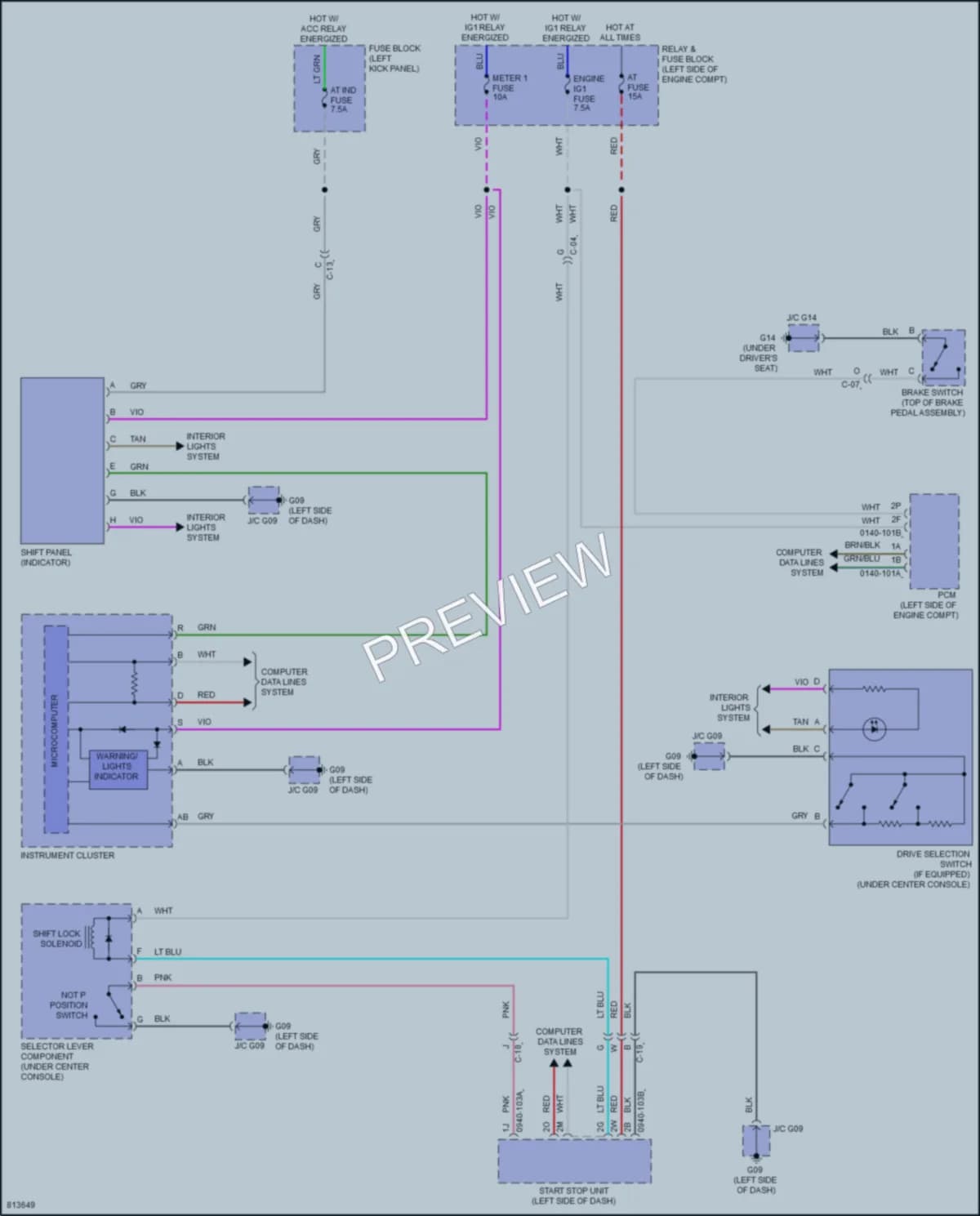 2022 Mazda MX5Miata Shift Interlock wiring diagram preview