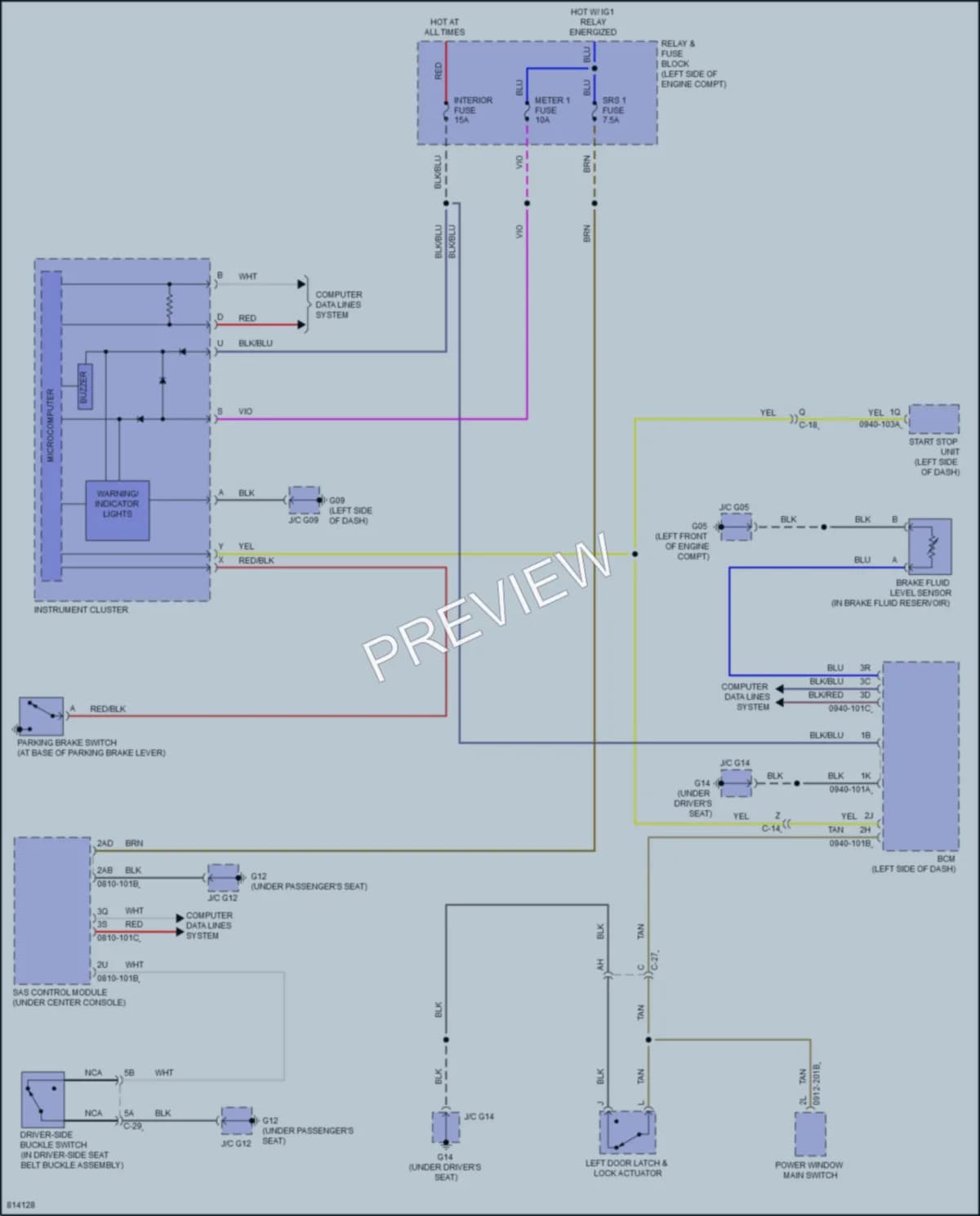2022 Mazda MX5Miata Warning Systems wiring diagram preview
