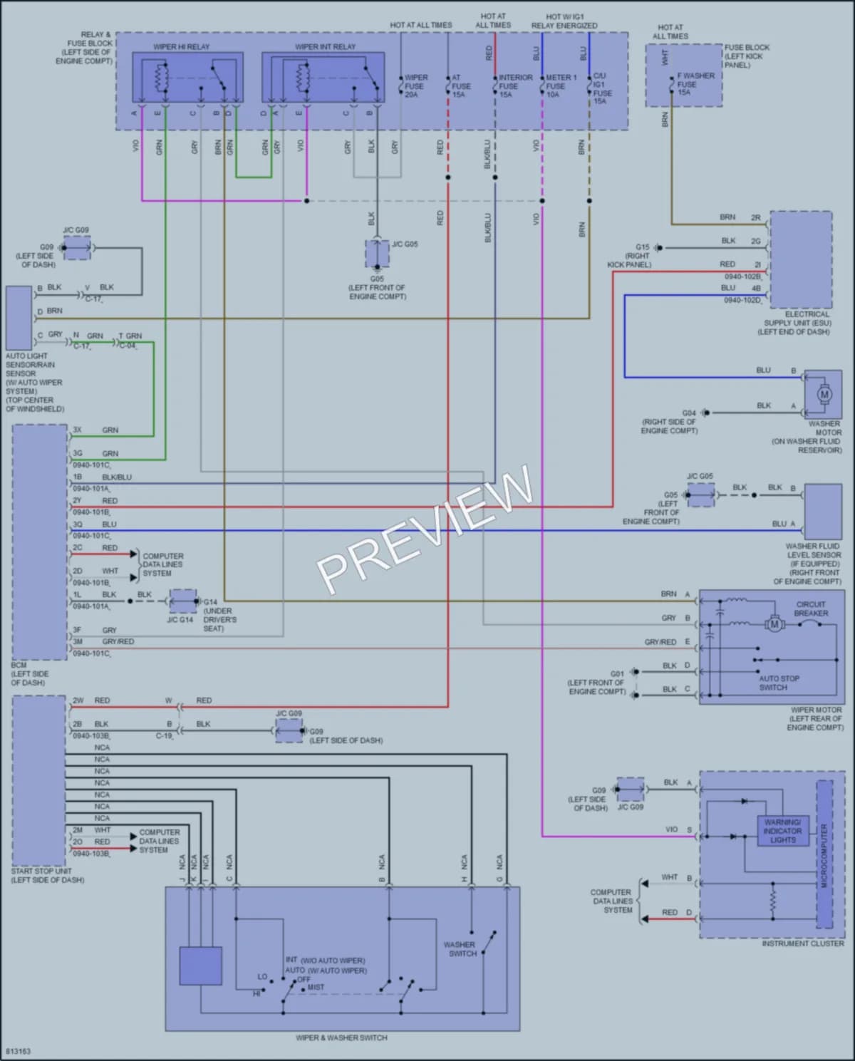 2022 Mazda MX5Miata Wiper Washer wiring diagram preview