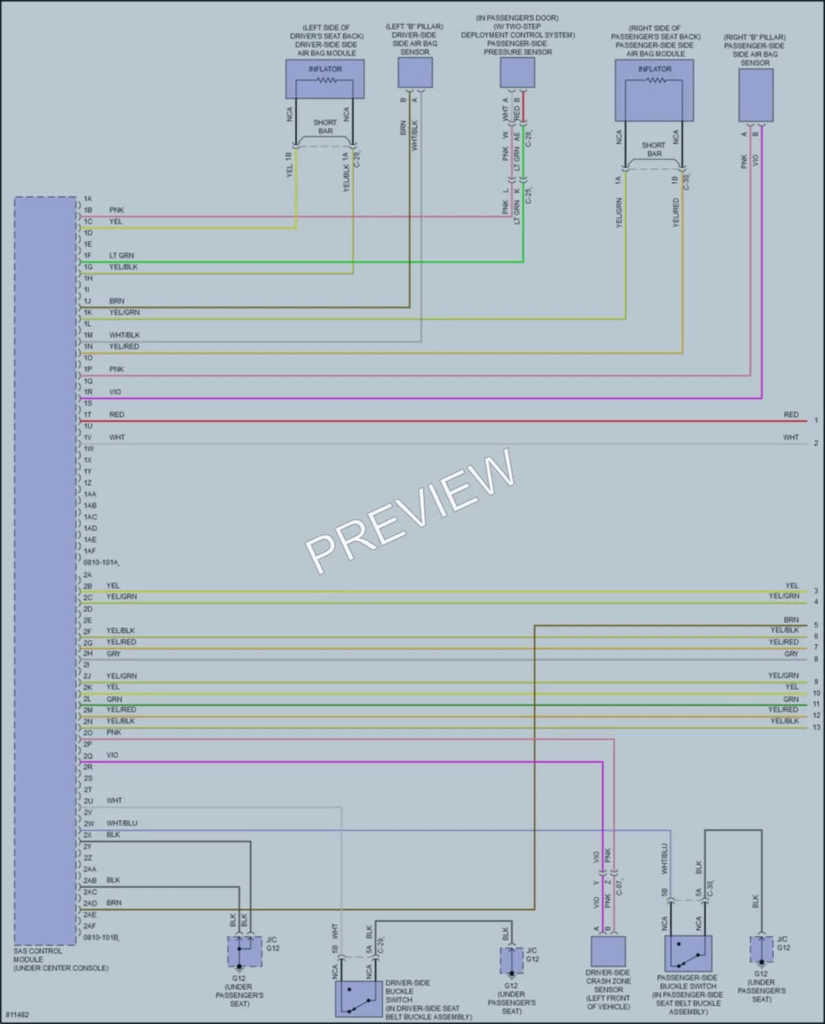 2022 Mazda MX5MiataRF Supplemental Restraints wiring diagram preview