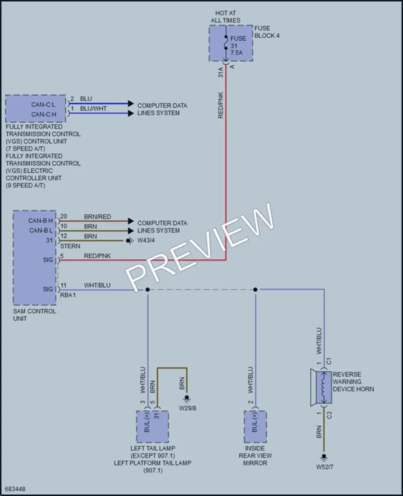 2022 MercedesBenz 3500XDSprinter Exterior Lights wiring diagram preview