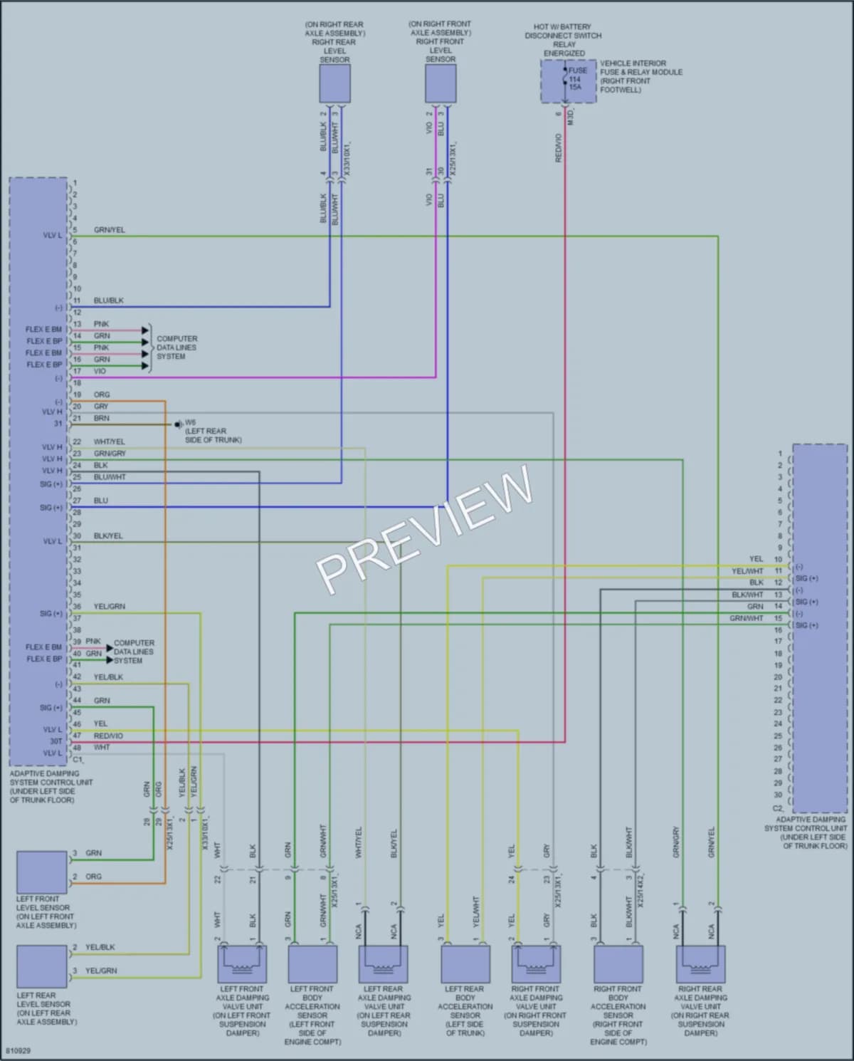 2022 MercedesBenz A220 Electronic Suspension wiring diagram preview