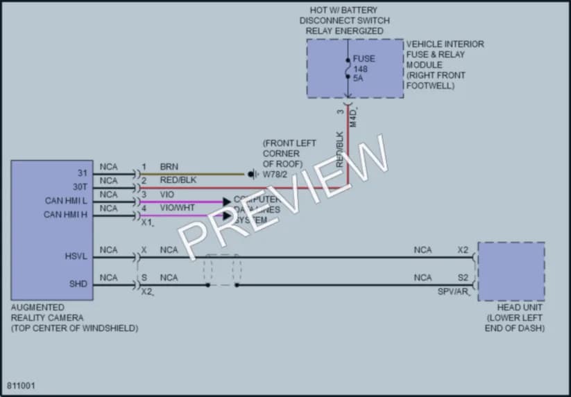 2022 MercedesBenz A220 Navigation wiring diagram preview