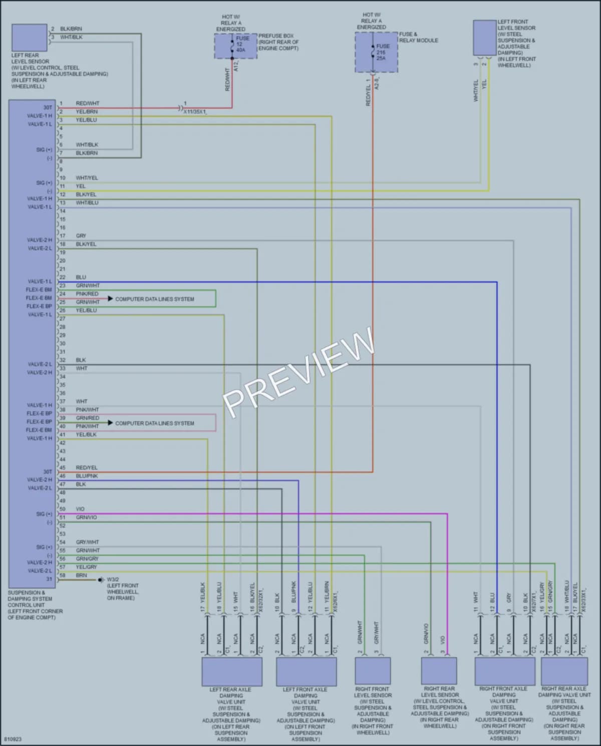 2022 MercedesBenz C300 Electronic Suspension wiring diagram preview