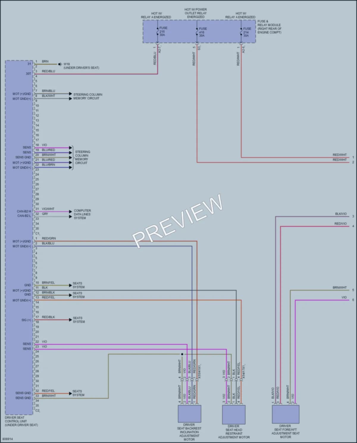 2022 MercedesBenz C300 Memory Systems wiring diagram preview