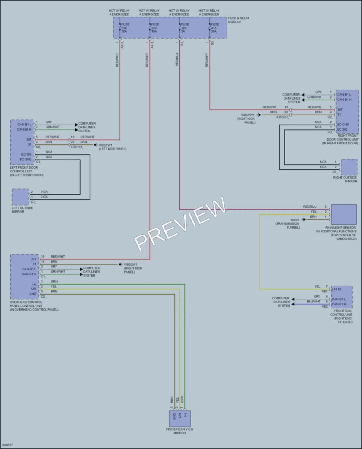 2022 MercedesBenz C300 Power Mirrors wiring diagram preview