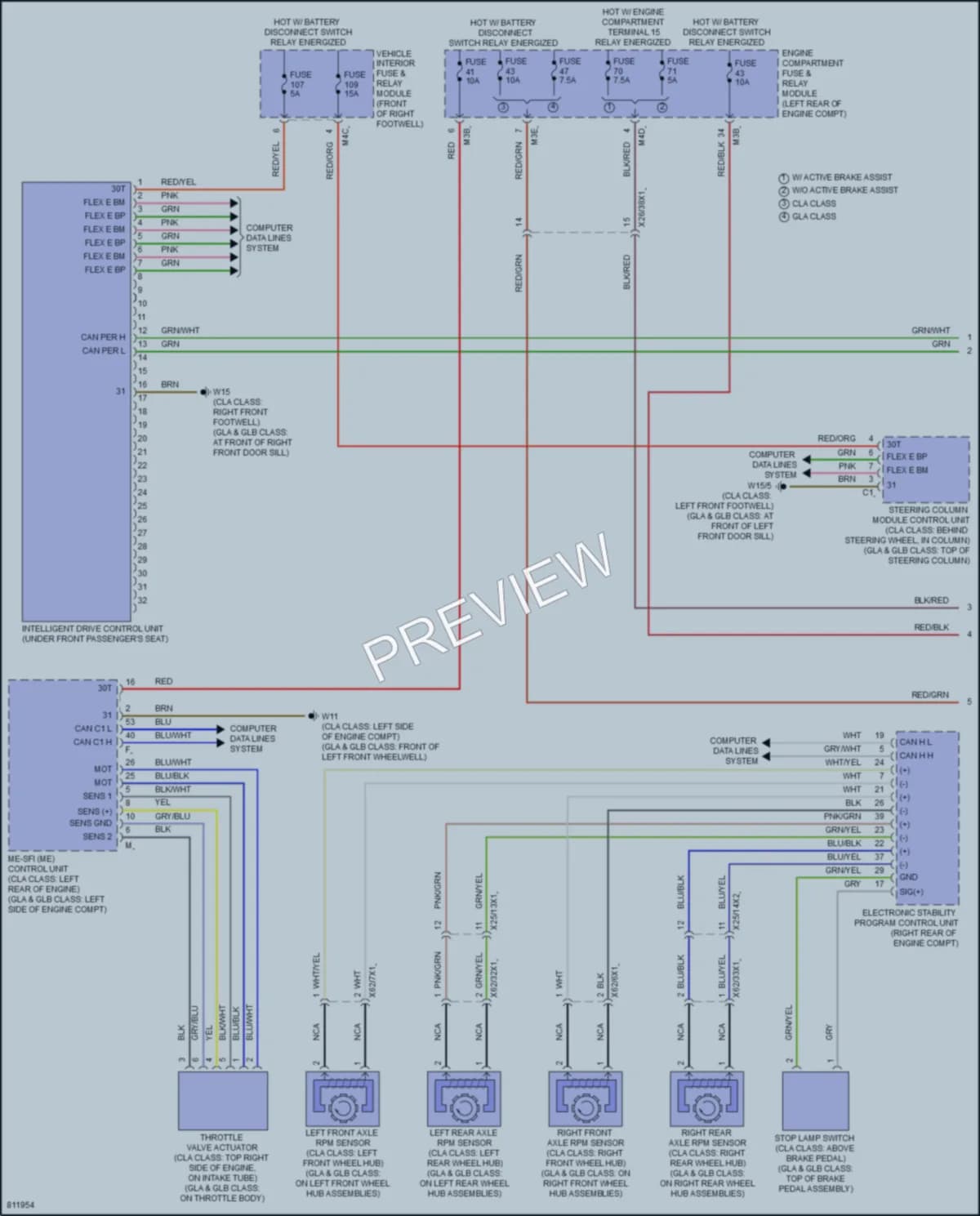 2022 MercedesBenz CLA250 Cruise Control wiring diagram preview