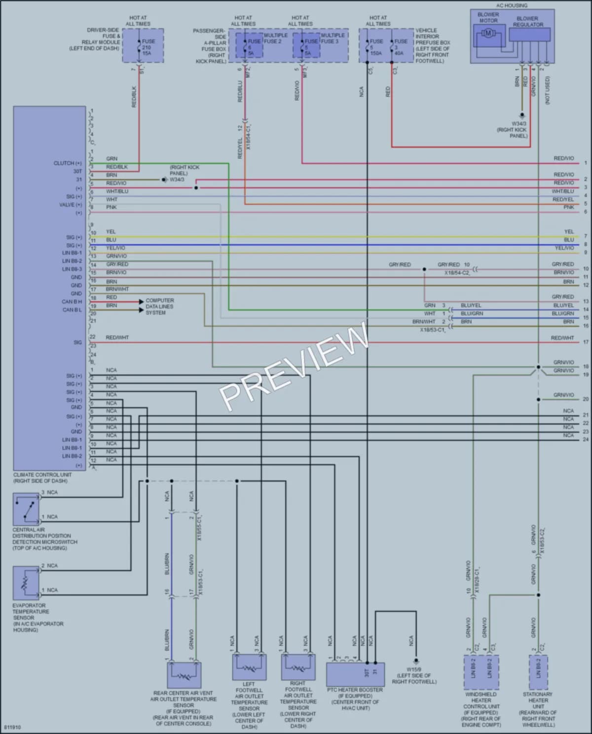 2022 MercedesBenz CLS450 Air Conditioning wiring diagram preview
