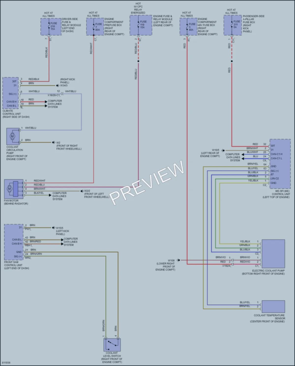 2022 MercedesBenz CLS450 Cooling Fan wiring diagram preview