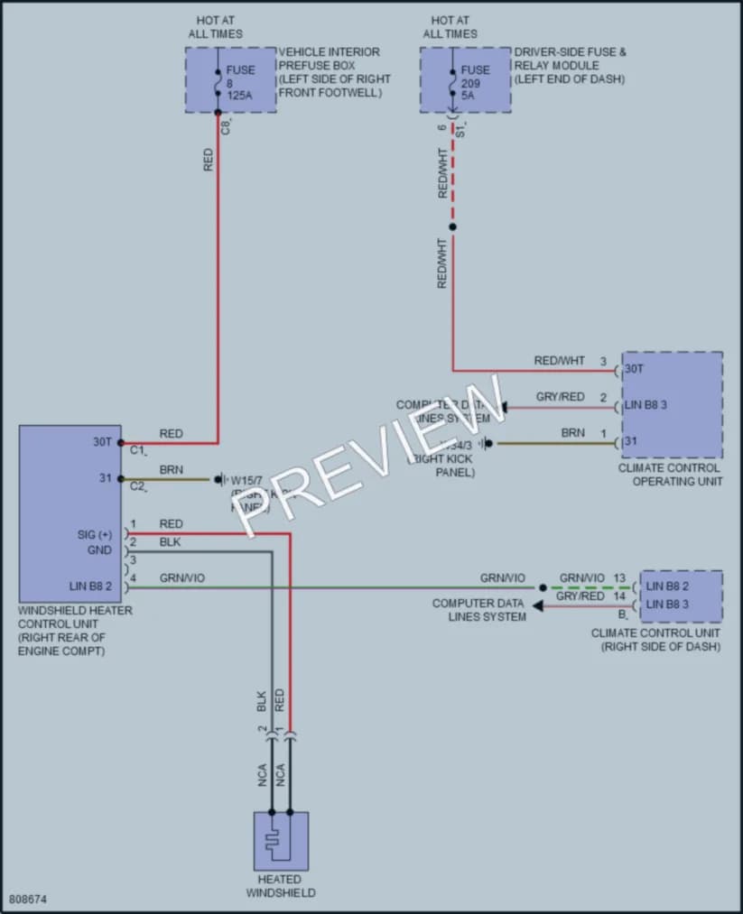 2022 MercedesBenz CLS450 Defoggers wiring diagram preview