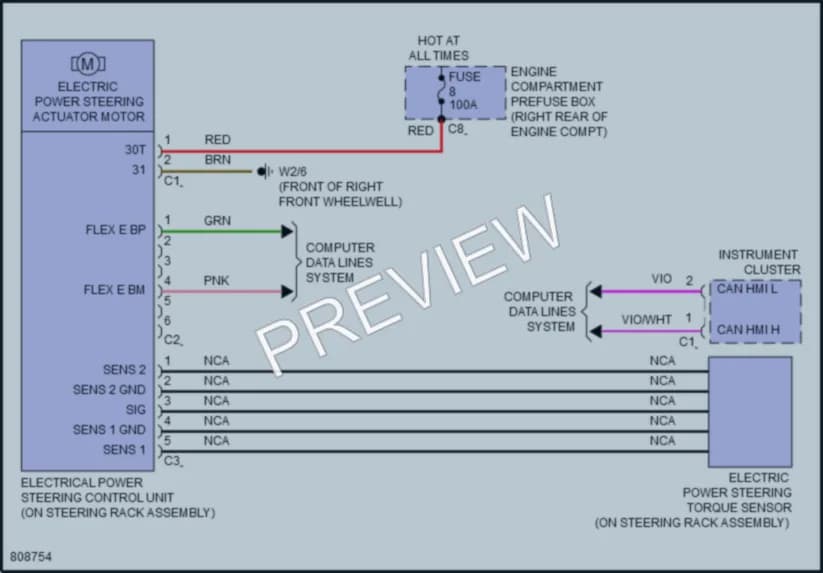 2022 MercedesBenz CLS450 Electronic Power Steering wiring diagram preview