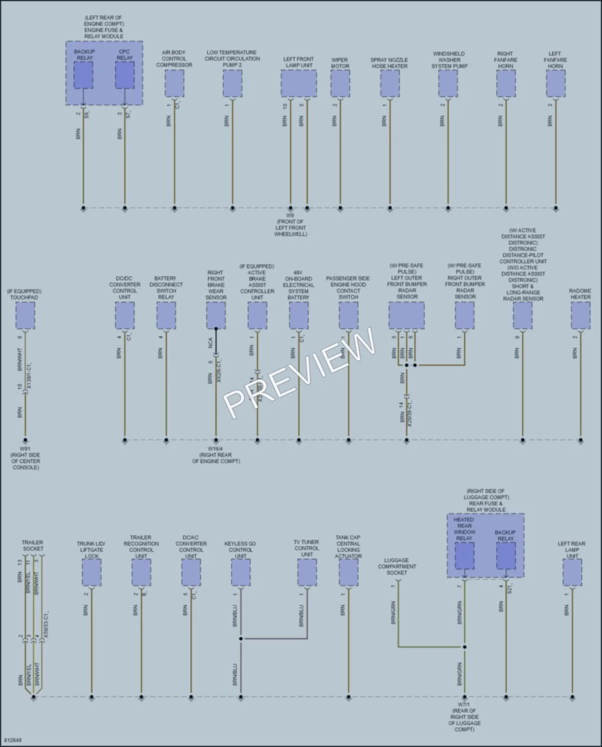 2022 MercedesBenz CLS450 Ground Distribution wiring diagram preview
