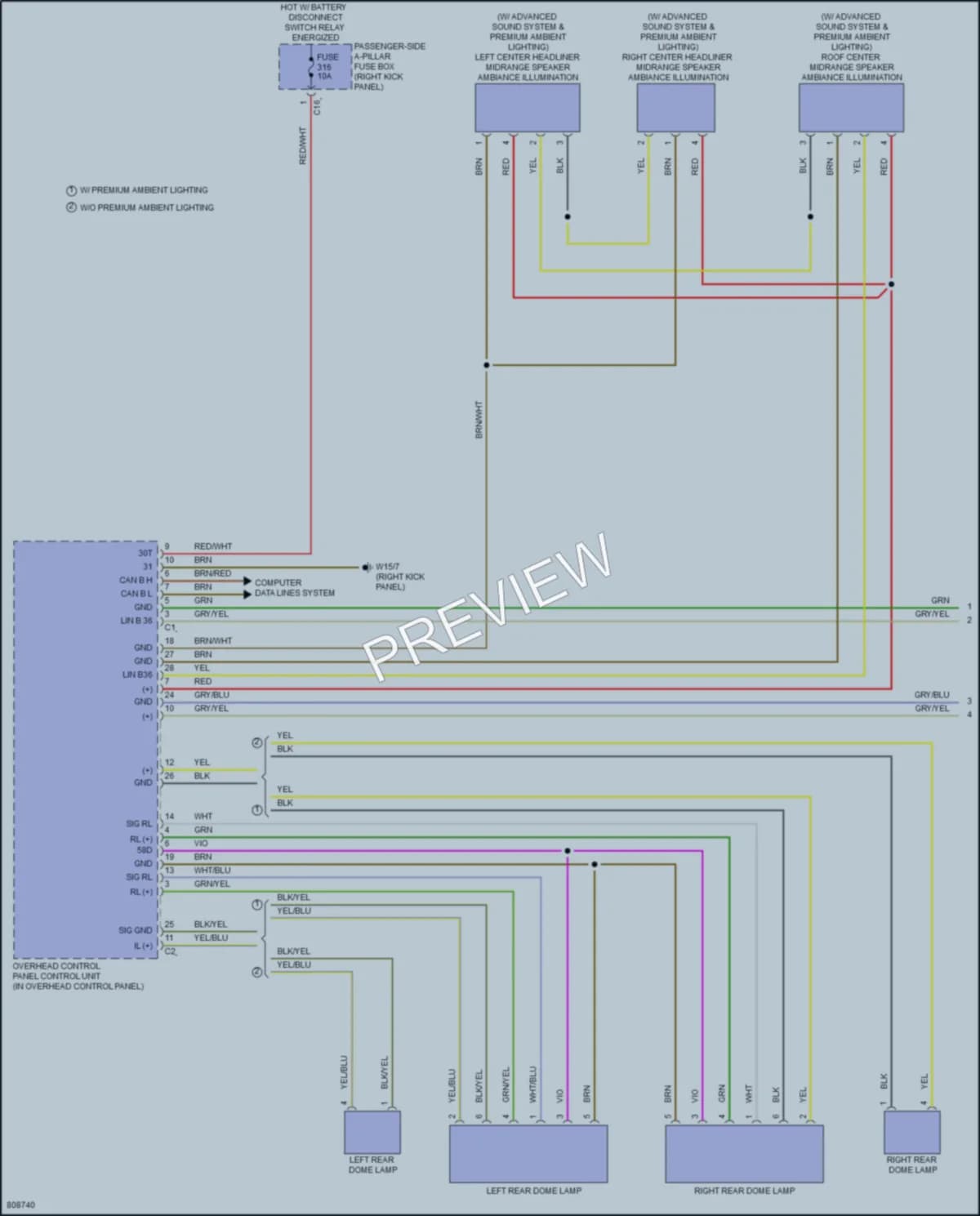 2022 MercedesBenz CLS450 Interior Lights wiring diagram preview