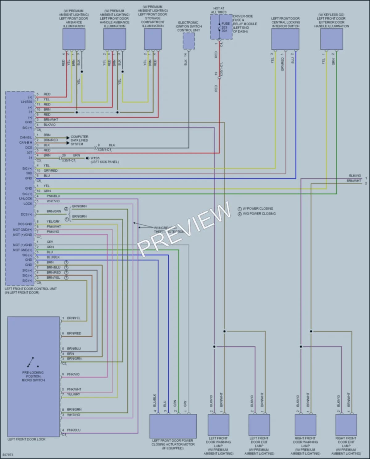 2022 MercedesBenz CLS450 Power Door Locks wiring diagram preview