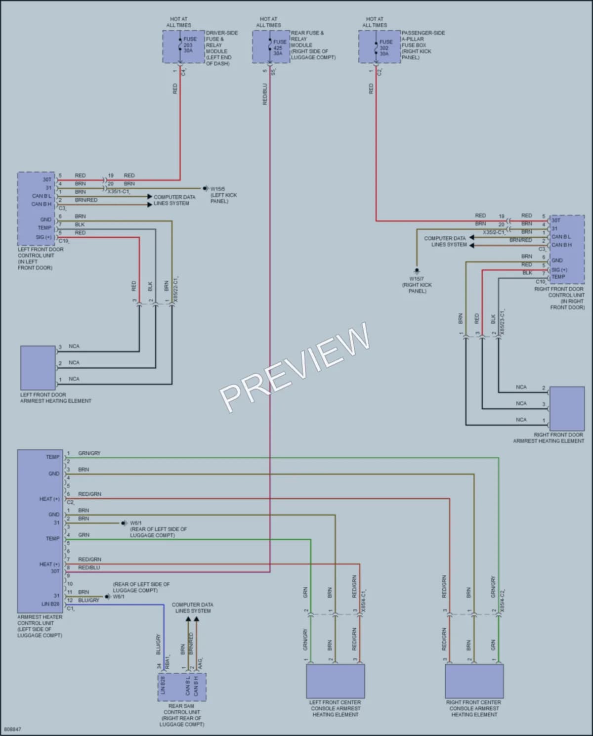 2022 MercedesBenz CLS450 Power Seats wiring diagram preview