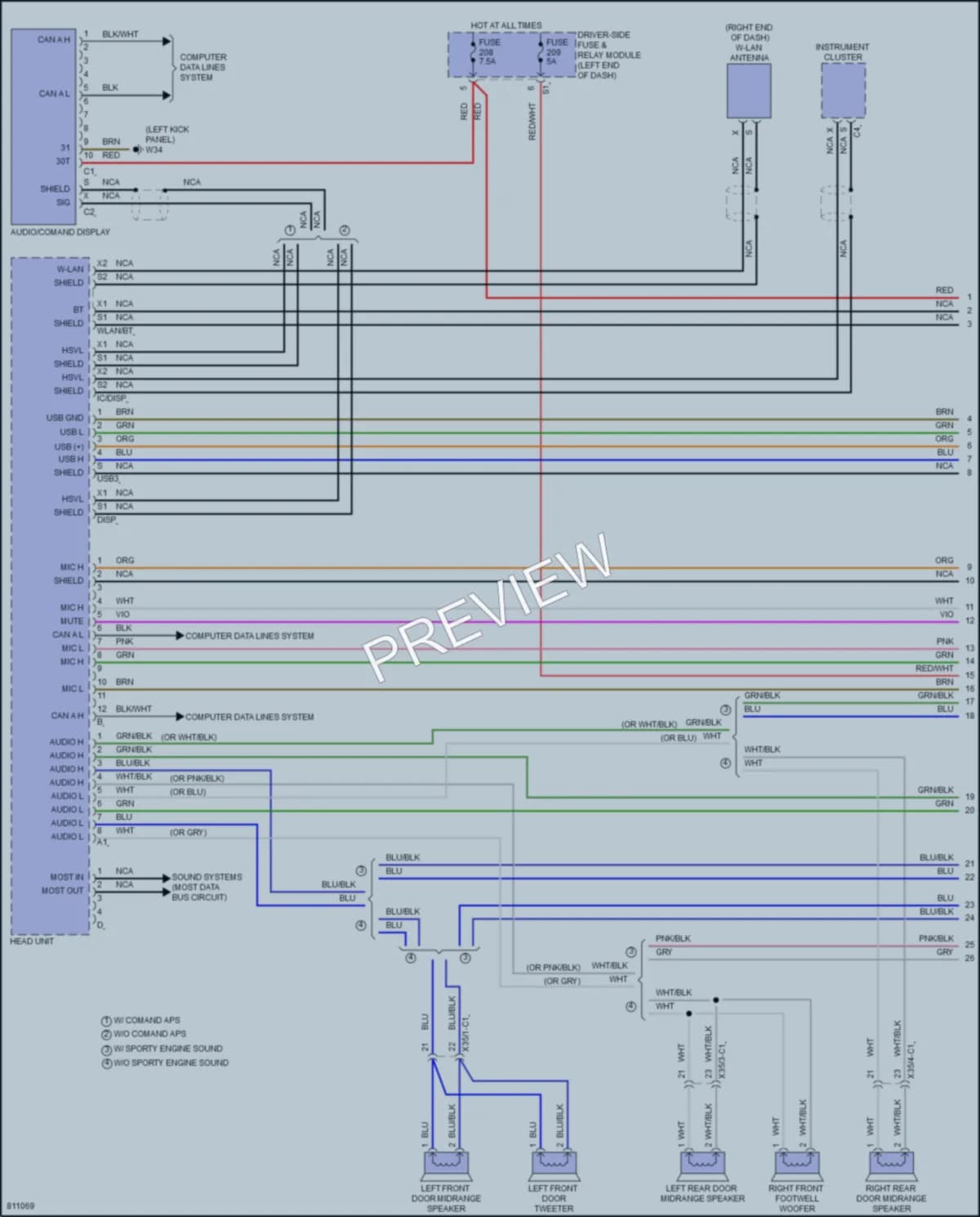 2022 MercedesBenz CLS450 Radio wiring diagram preview