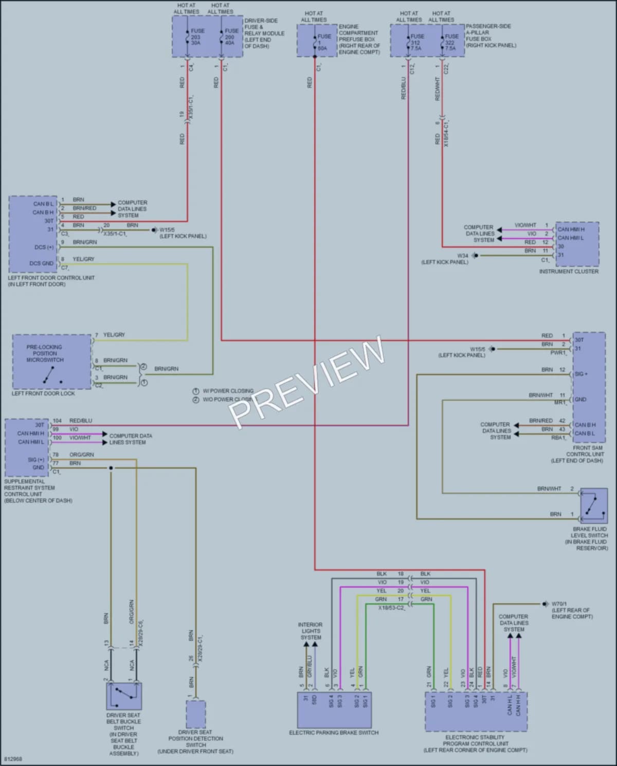 2022 MercedesBenz CLS450 Warning Systems wiring diagram preview