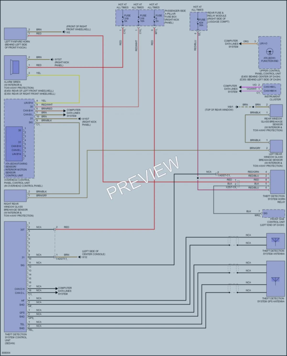2022 MercedesBenz E350 Anti Theft wiring diagram preview