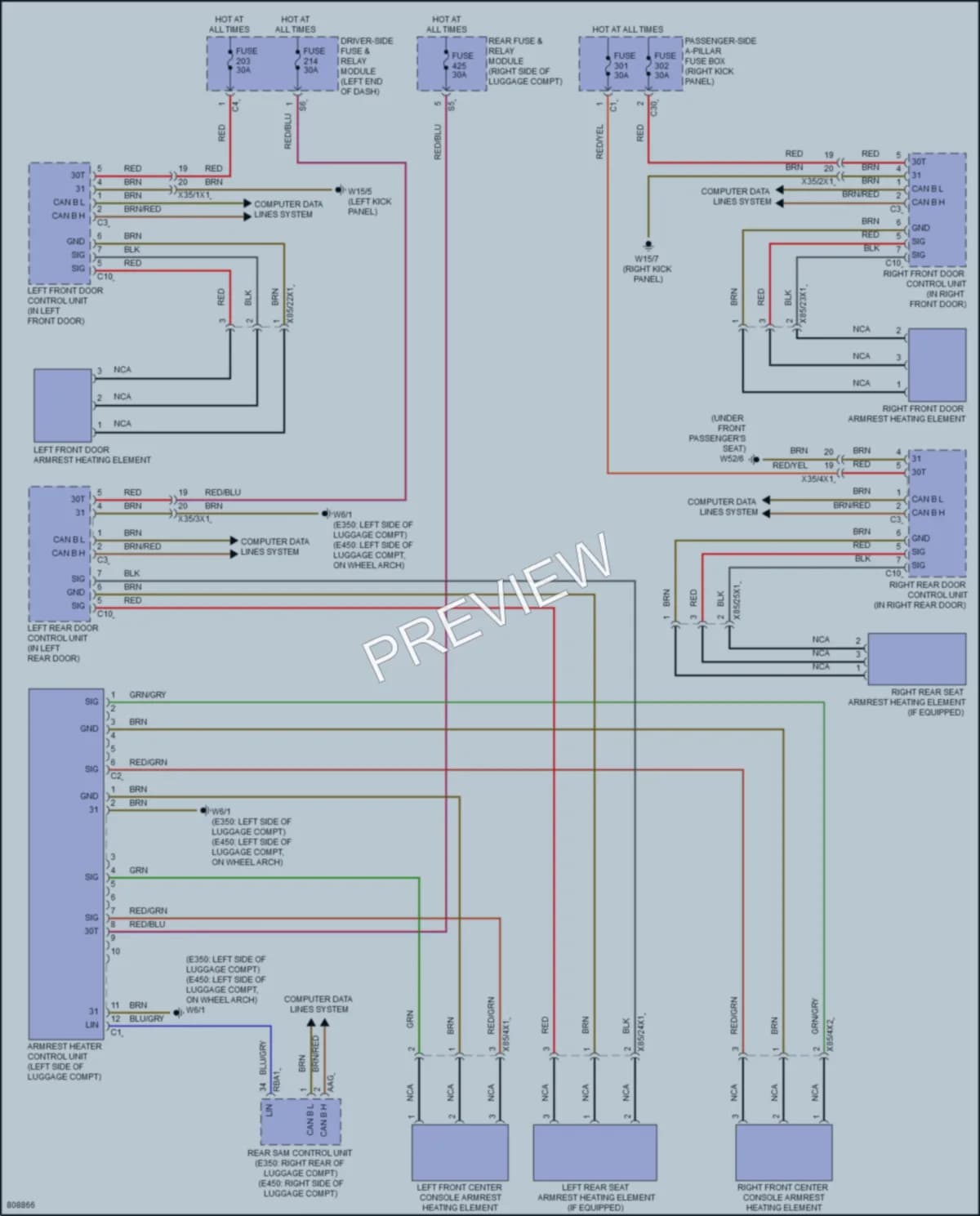 2022 MercedesBenz E350 Power Seats wiring diagram preview
