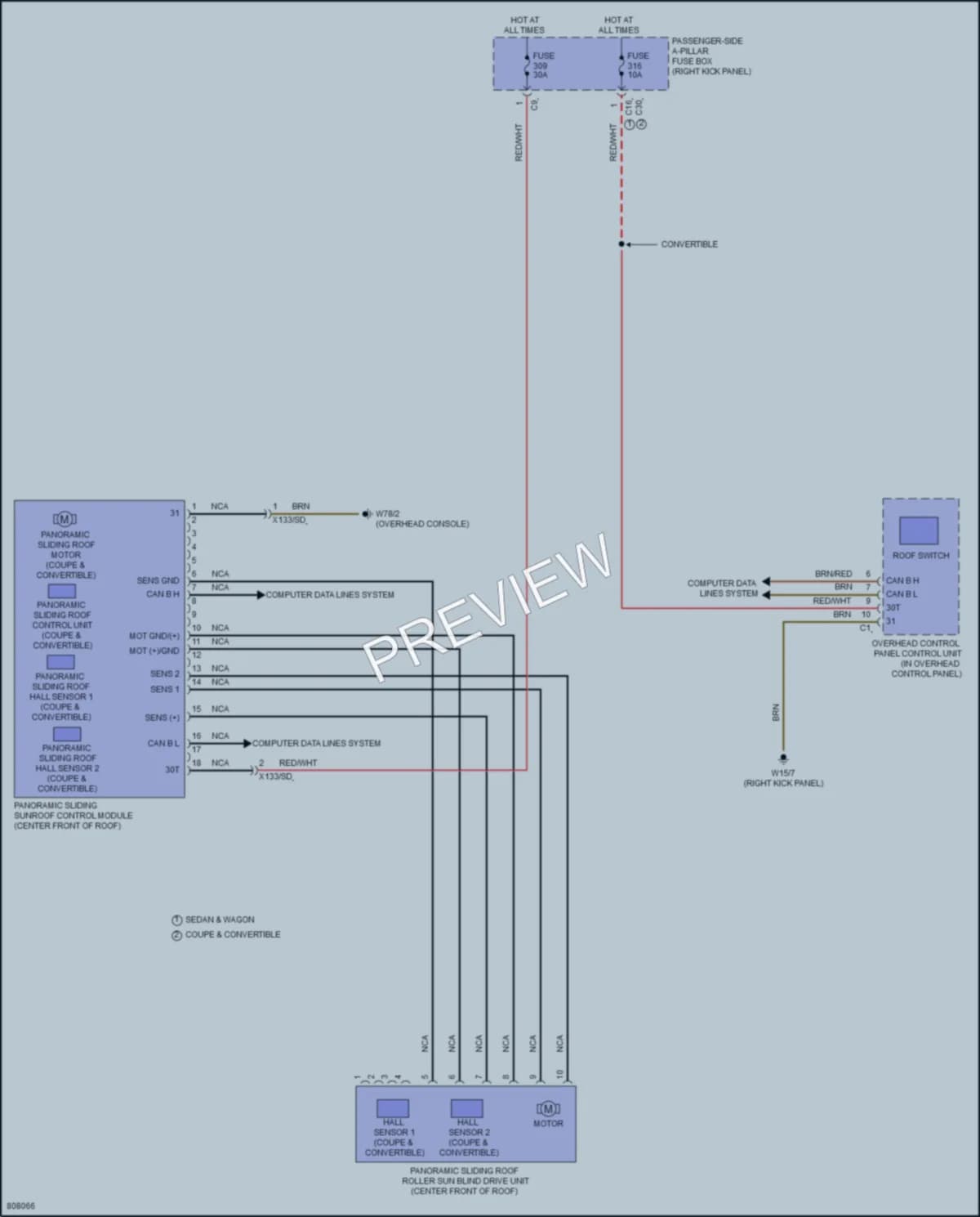 2022 MercedesBenz E350 Power Top Sunroof wiring diagram preview
