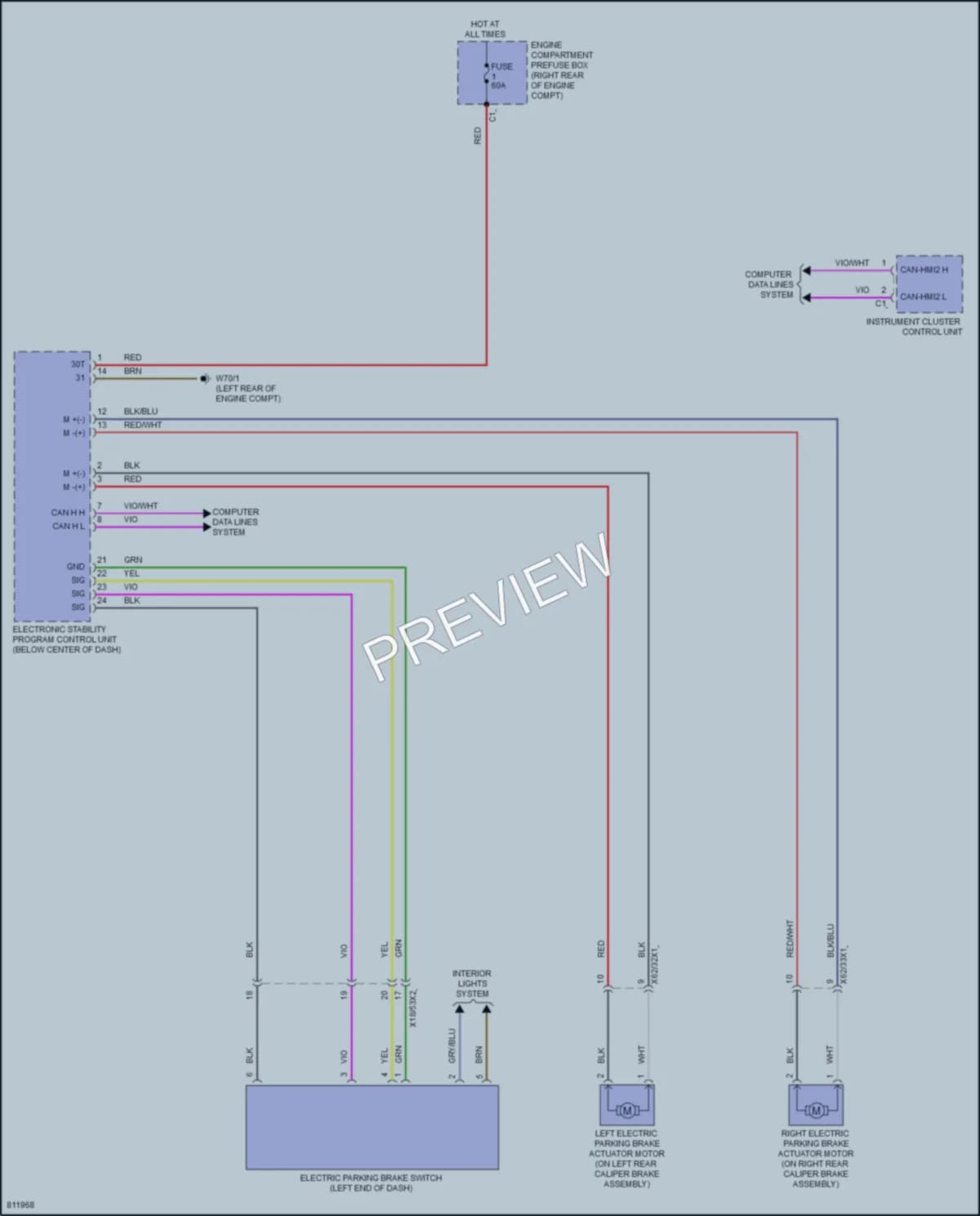 2022 MercedesBenz E350 Shift Interlock wiring diagram preview