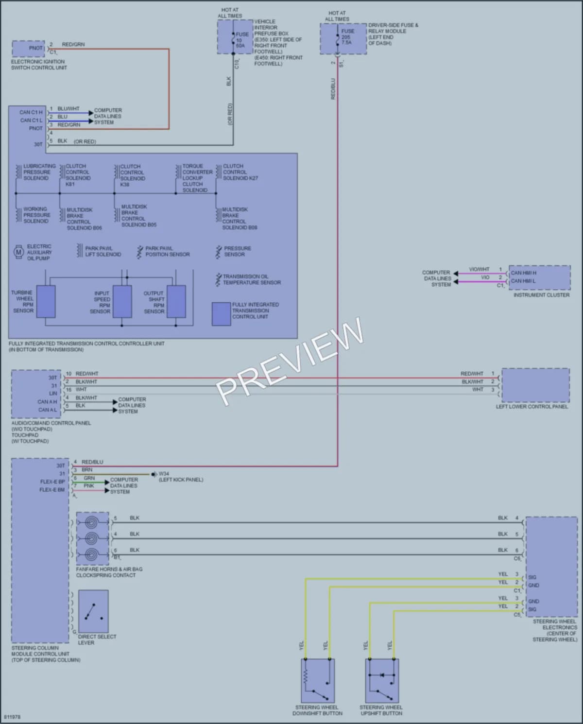 2022 MercedesBenz E350 Transmission wiring diagram preview