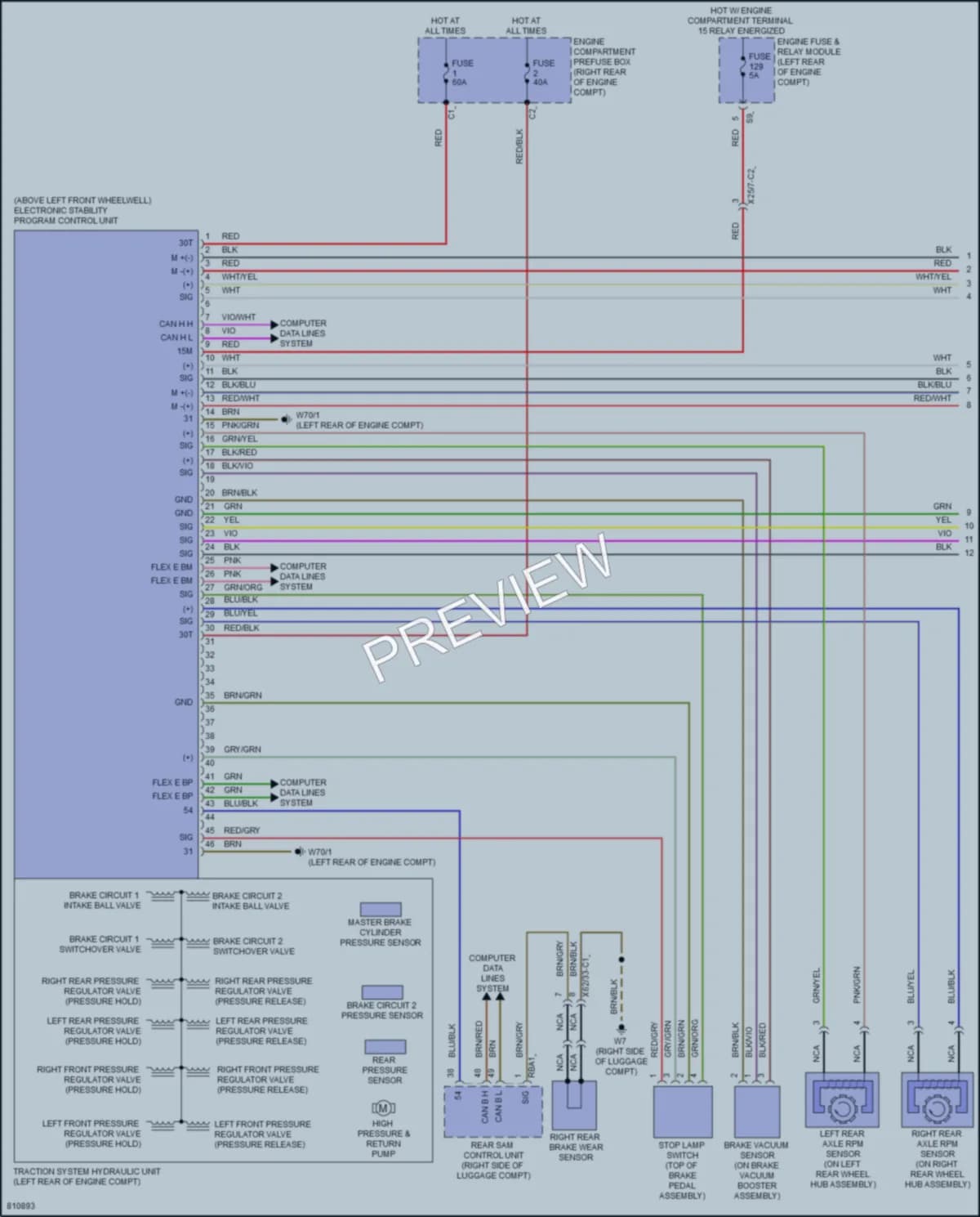 2022 MercedesBenz E450 Anti Lock Brakes wiring diagram preview