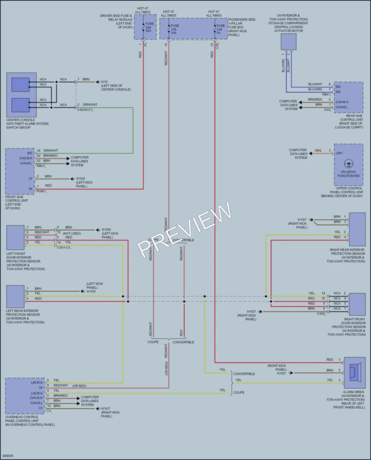 2022 MercedesBenz E450 Anti Theft wiring diagram preview