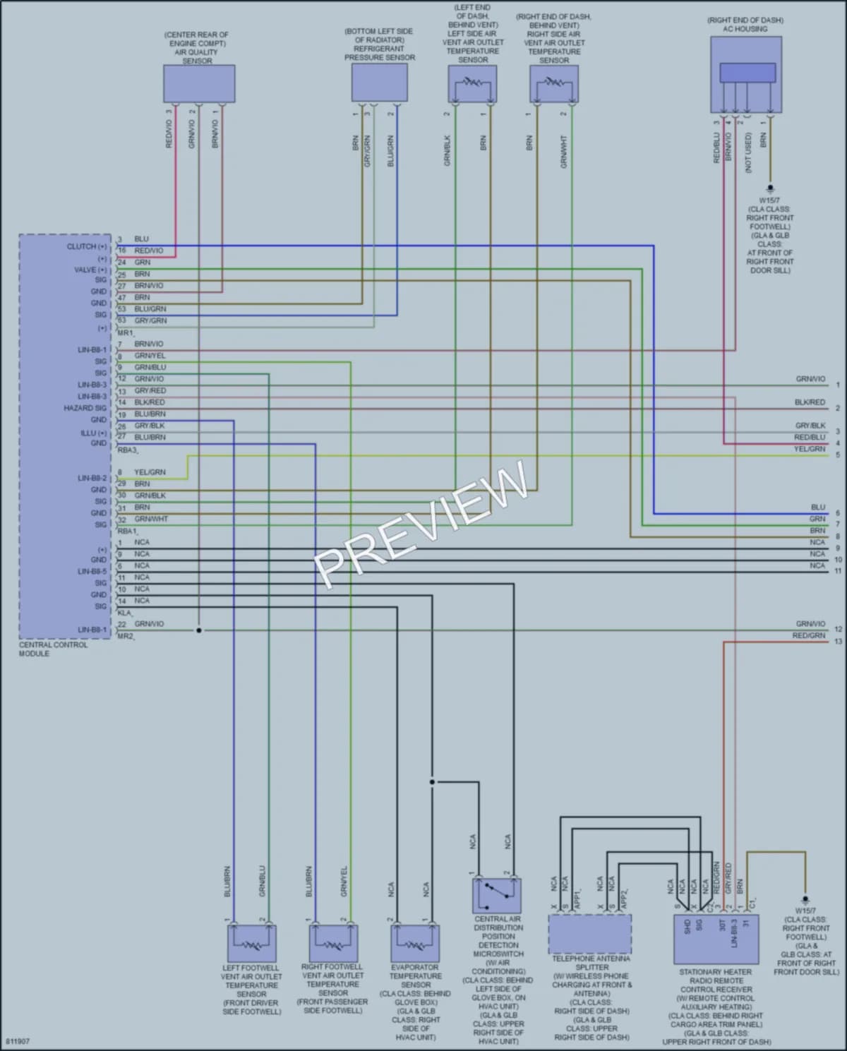 2022 MercedesBenz GLA250 Air Conditioning wiring diagram preview