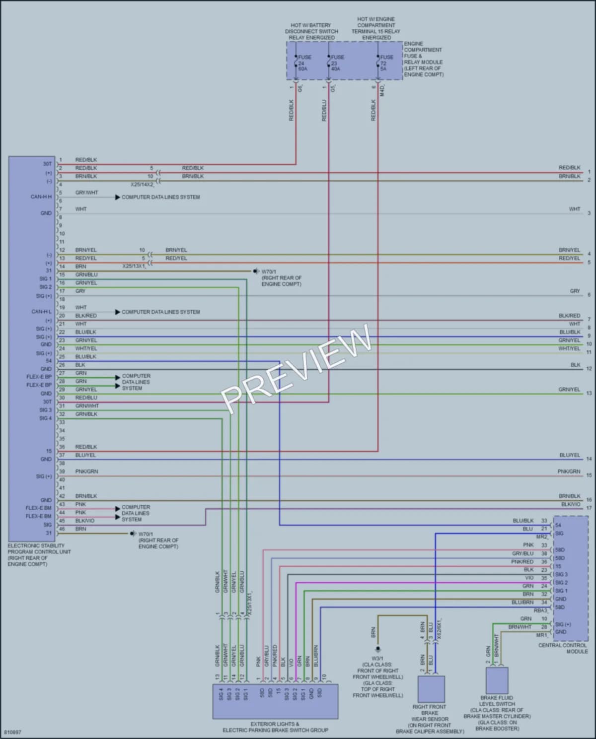 2022 MercedesBenz GLB250 Anti Lock Brakes wiring diagram preview