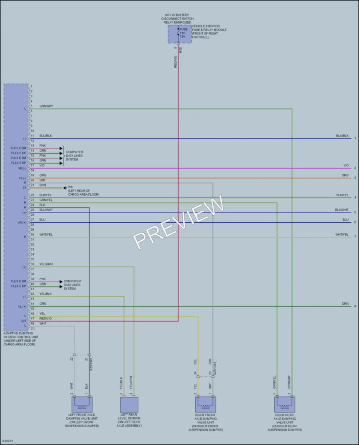 2022 MercedesBenz GLB250 Electronic Suspension wiring diagram preview