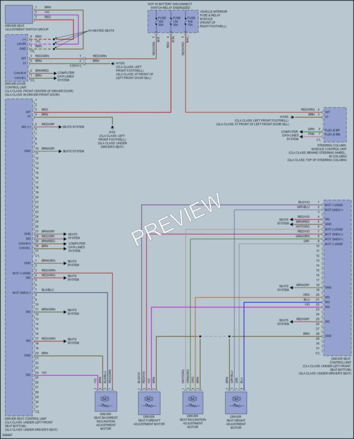 2022 MercedesBenz GLB250 Memory Systems wiring diagram preview
