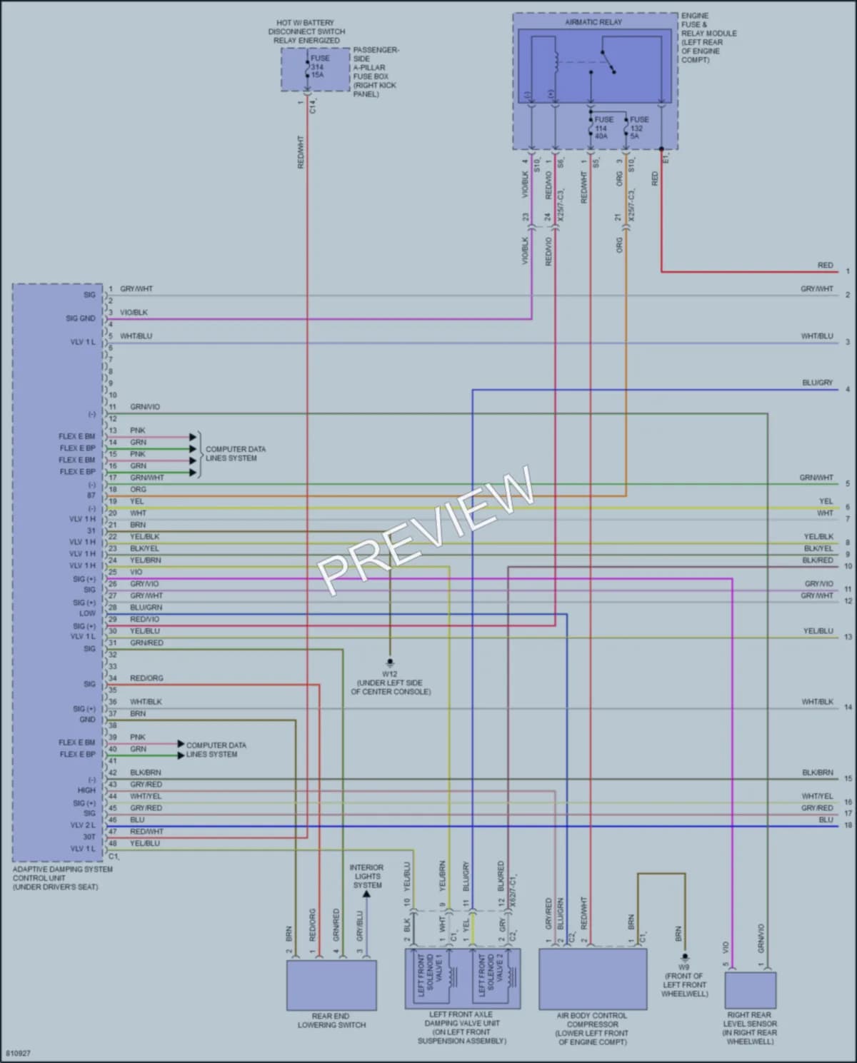 2022 MercedesBenz GLC300 Electronic Suspension wiring diagram preview