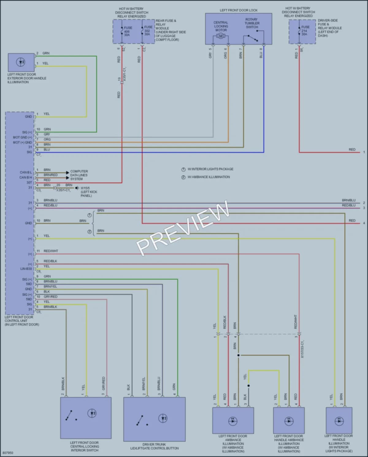 2022 MercedesBenz GLC300Coupe Power Door Locks wiring diagram preview