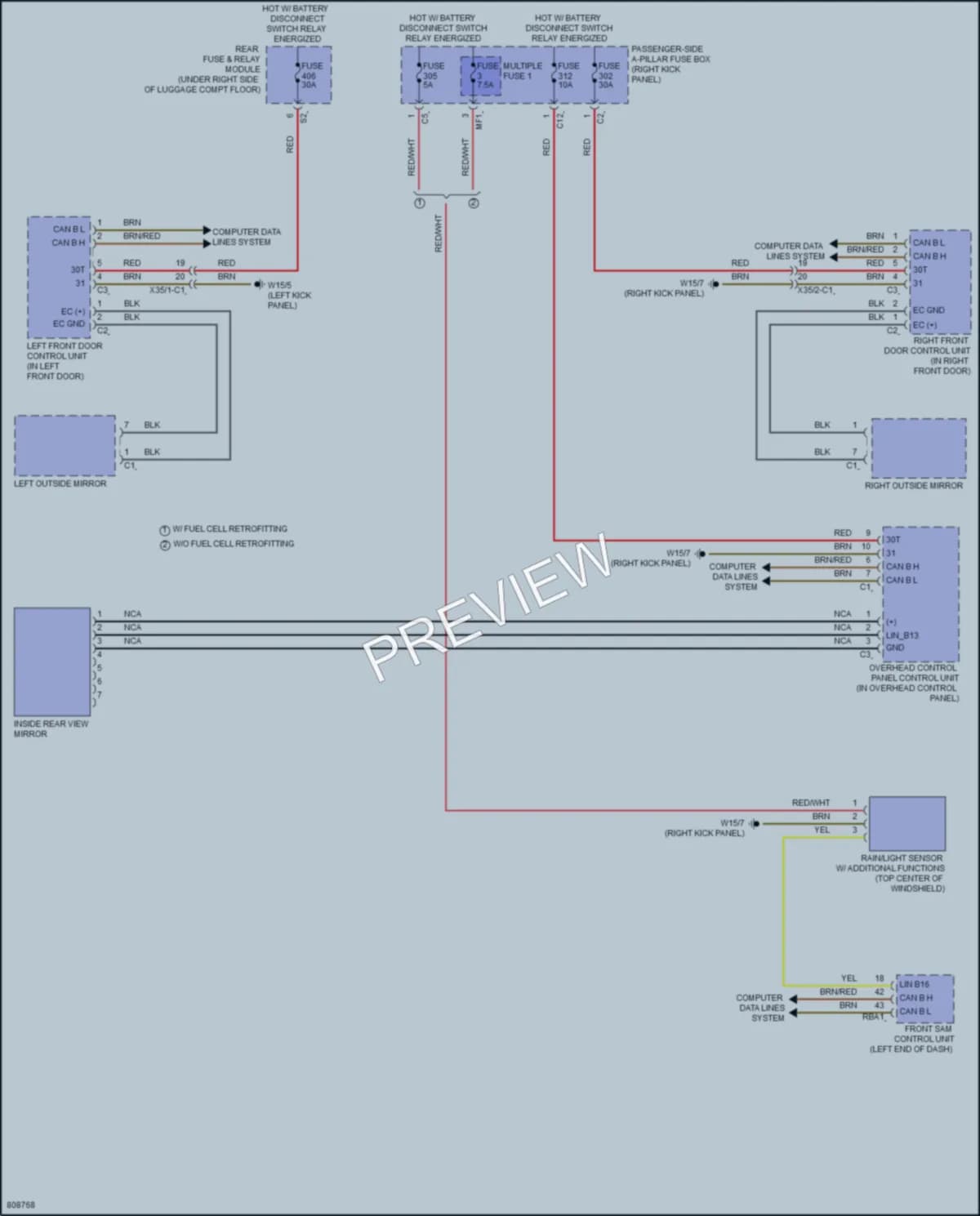 2022 MercedesBenz GLC300Coupe Power Mirrors wiring diagram preview