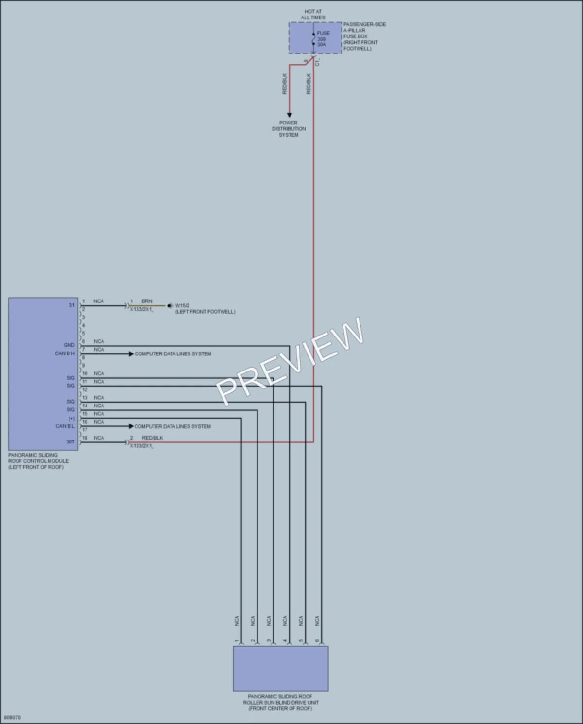 2022 MercedesBenz GLE350 Power Top Sunroof wiring diagram preview